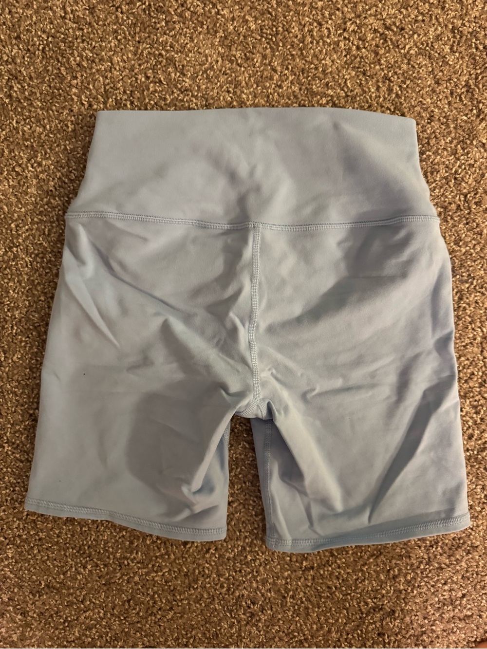 ALO Yoga Women's High-Rise Pale Blue Bike Shorts - Picture 2 of 3